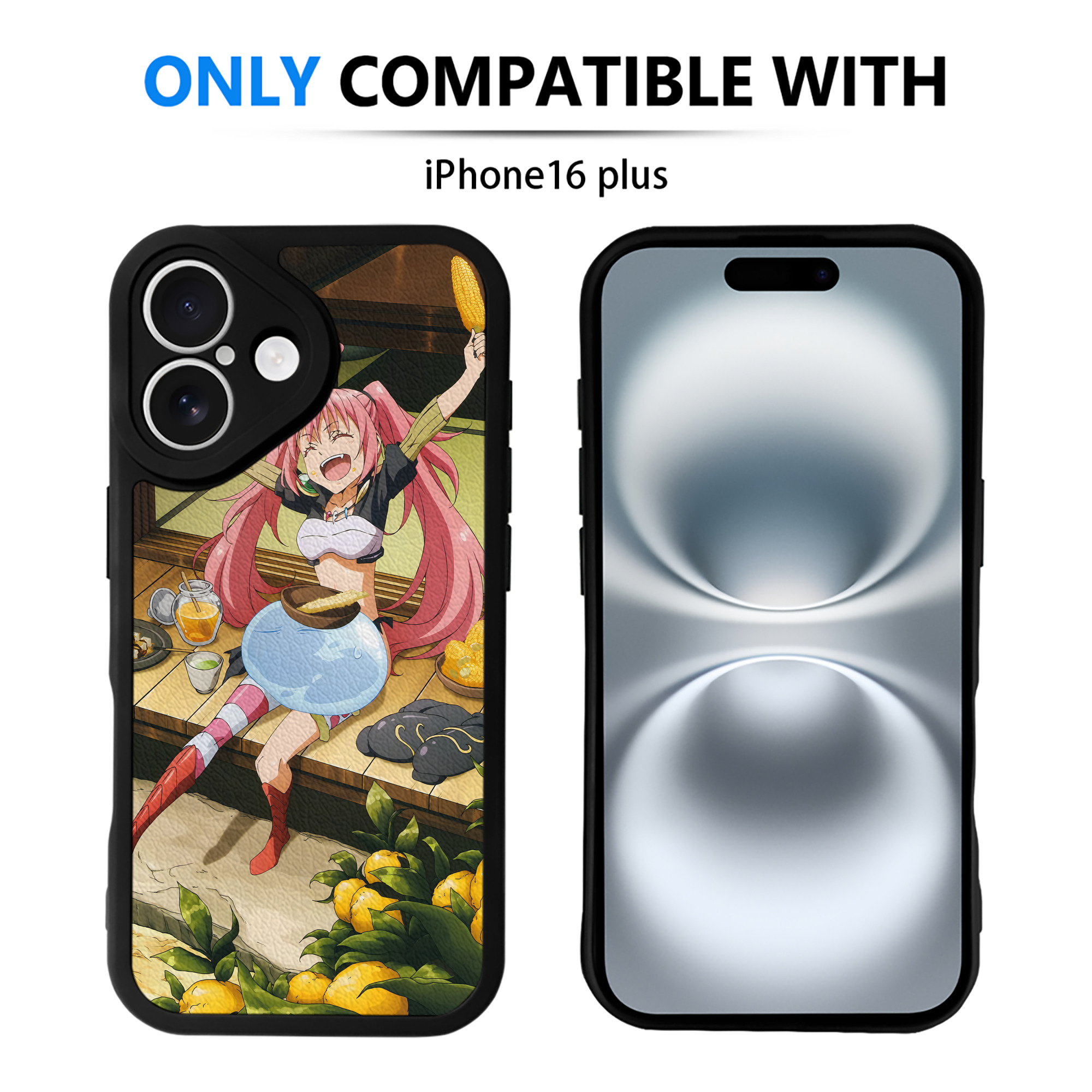 （画像用） 転スラ Regarding Reincarnated to Slime 【iPhone 16シリーズ対応】シリコンスマホケース（レザー調） 材質：シリコン